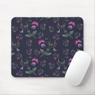 Tapis De Souris Élégant Vintage Orchidées pourpres Motif Floral  