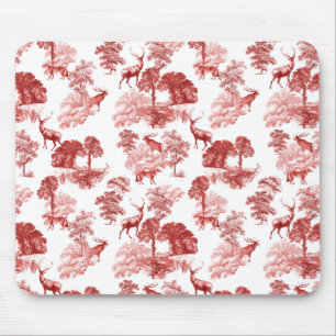 Tapis De Souris Elégant Vintage Red Deer Fox Country Toile