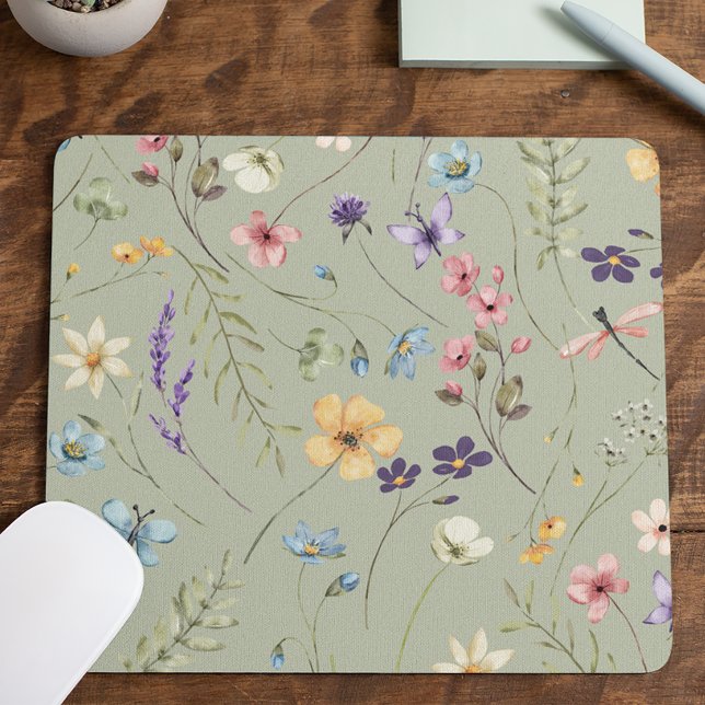 Tapis De Souris Elegant Wildflower Wild Flower Floral (Créateur téléchargé)