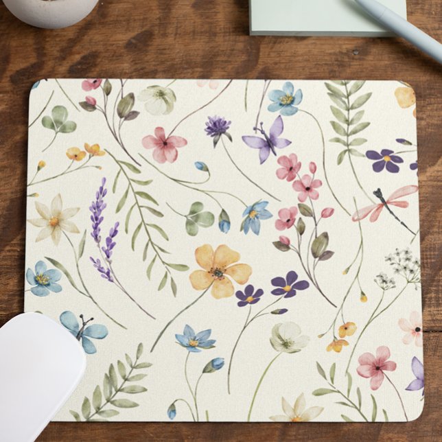 Tapis De Souris Elegant Wildflower Wild Flower Floral Custom (Créateur téléchargé)