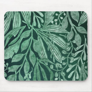 Tapis De Souris Elégante aquarelle Botanique Vert Feuille