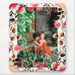 Tapis De Souris Elégante aquarelle rose florale verdure Photo<br><div class="desc">Elégant rose et rouge Aquarelle Floral Vert Personnalisé Photo Souris Pad</div>