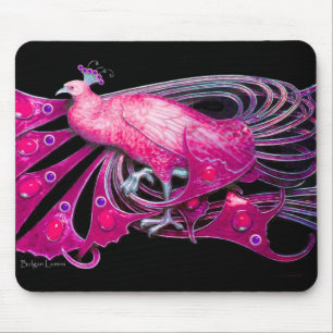TAPIS DE SOURIS ÉLÉGANTE BIJOULE EN FUCHSIE ROSE NOIRE