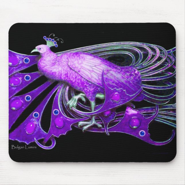 TAPIS DE SOURIS ÉLÉGANTE BIJOULE EN NOIR PURPLE (Devant)