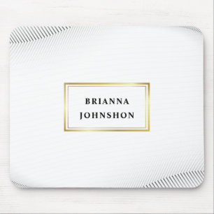 Tapis De Souris Elégante Boutique Luxe Blanc Or