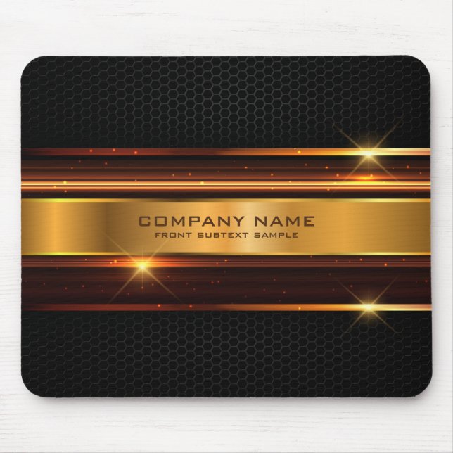 Tapis De Souris Elégante conception géométrique métallique en noir (Devant)