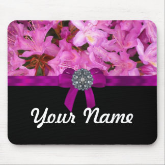 Tapis De Souris Élégante fleur rose & arc