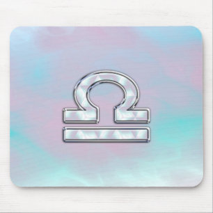 Tapis De Souris Élégante Libra Zodiac signe Mère de Pearl Style
