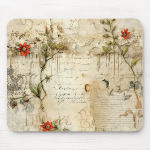 Tapis De Souris Élégante Note de Love Florale Vintage
