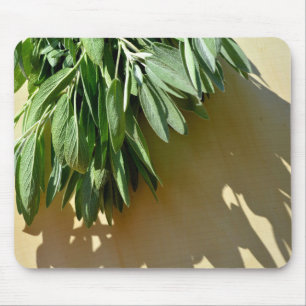 Tapis De Souris Elégante plante verte feuille sauge