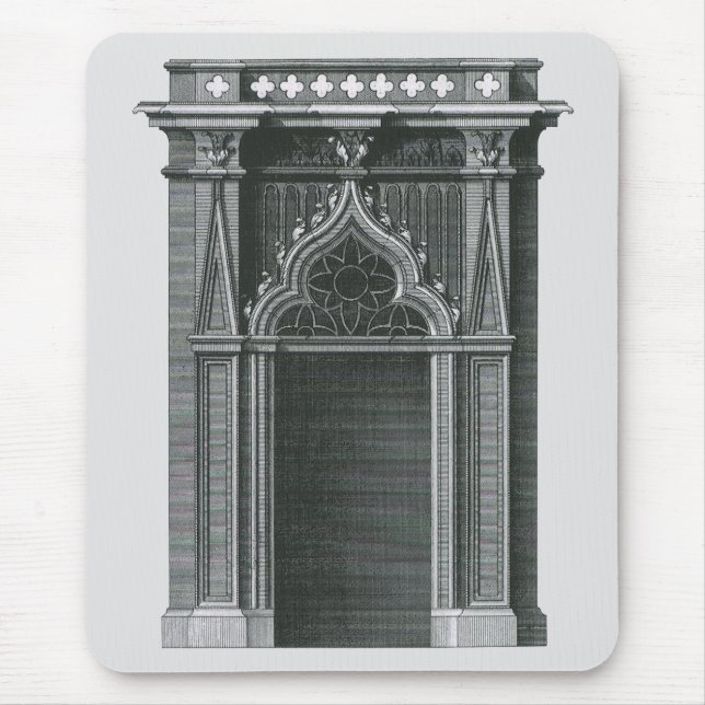 Tapis De Souris Élément architectural ancien, porte gothique (Devant)