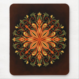 Tapis De Souris Élément de feu flamme Mandala