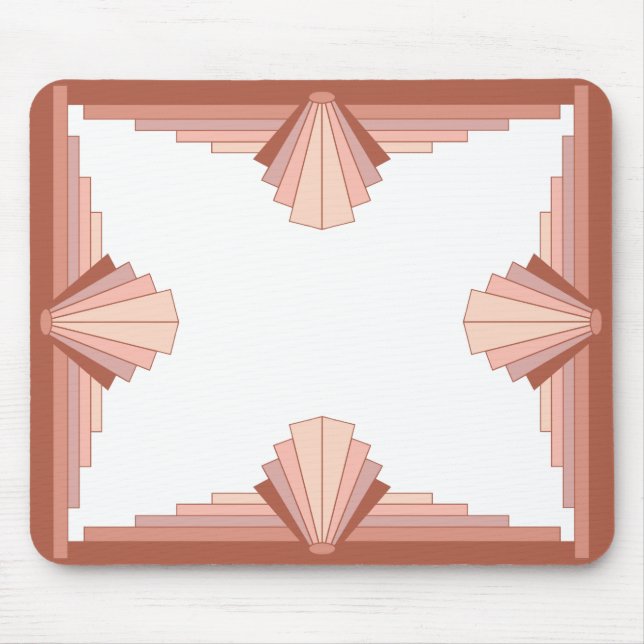 Tapis De Souris Éléments Art déco dans une palette d'or rose (Devant)