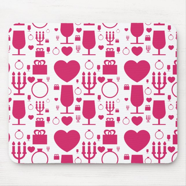 Tapis De Souris éléments de motifs de la Saint-Valentin (Devant)