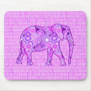 Tapis De Souris Éléphale tourbillon fractal - violet et orchidée