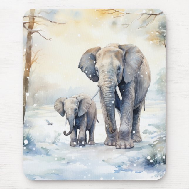 Tapis De Souris Elephant and Baby (Devant)