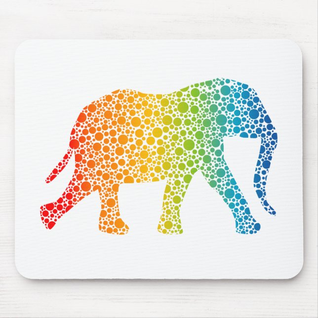 Tapis De Souris Éléphant avec des points (Devant)