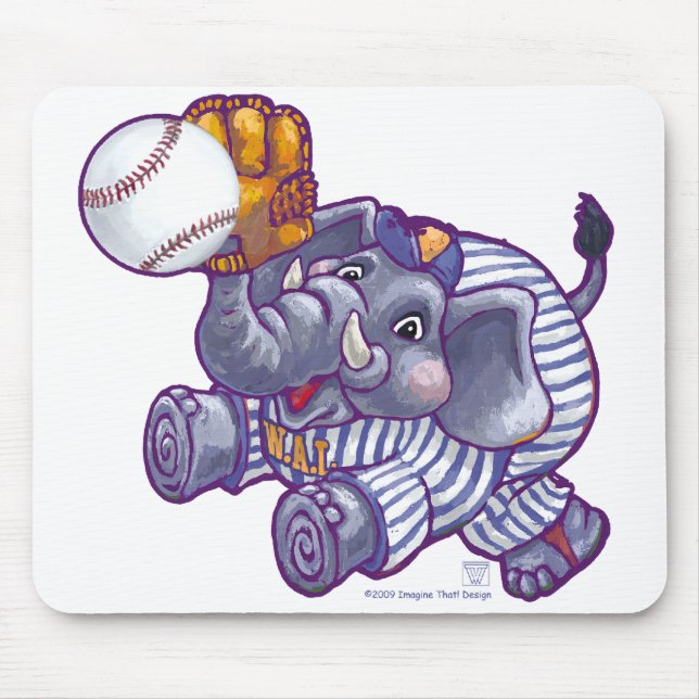 Tapis De Souris Elephant Baseball Star (Devant)