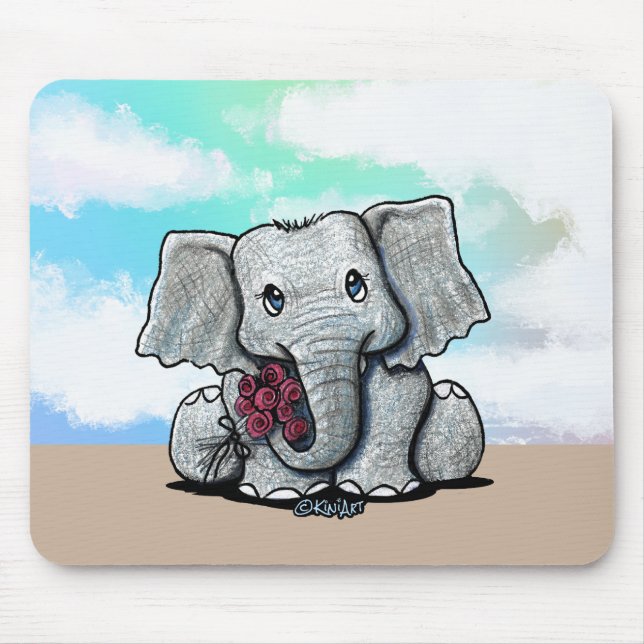 Tapis de souris éléphant bébé KiniArt (Devant)