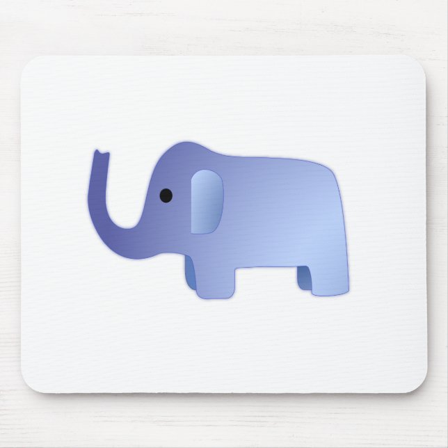 Tapis De Souris Eléphant bleu mou (Devant)