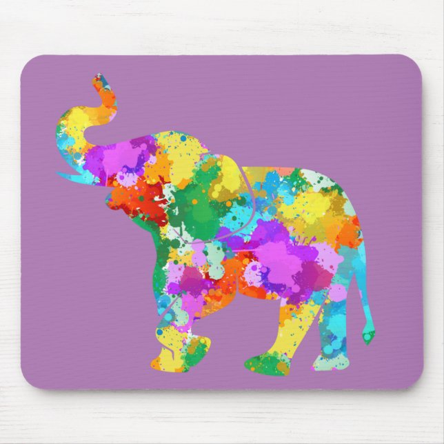 Tapis De Souris Eléphant coloré Mousepad (Devant)