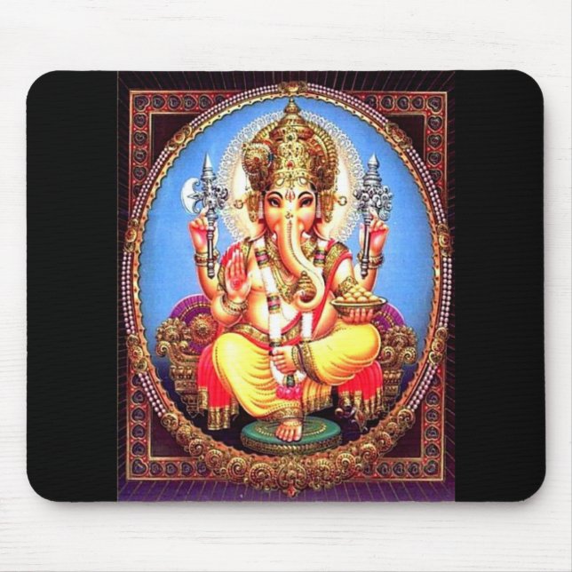 Tapis De Souris Éléphant d'Asie de Ganesha (गणेश) (Devant)