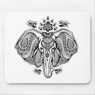 Tapis De Souris Éléphant d'Asie vintage inspiré