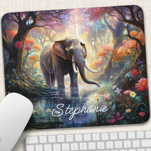 Tapis De Souris Éléphant de la Forêt Enchantée Personnalisé