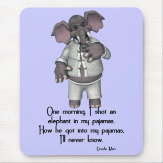 Tapis De Souris Éléphant drôle de KRW dans la citation de Groucho