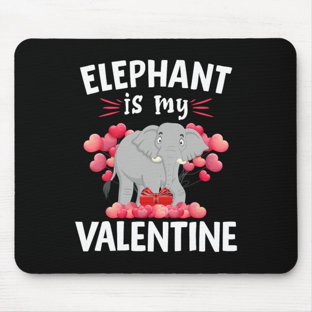 Tapis De Souris Elephant Est Mon Heureuse Sainte-Valentin Valentin (Devant)