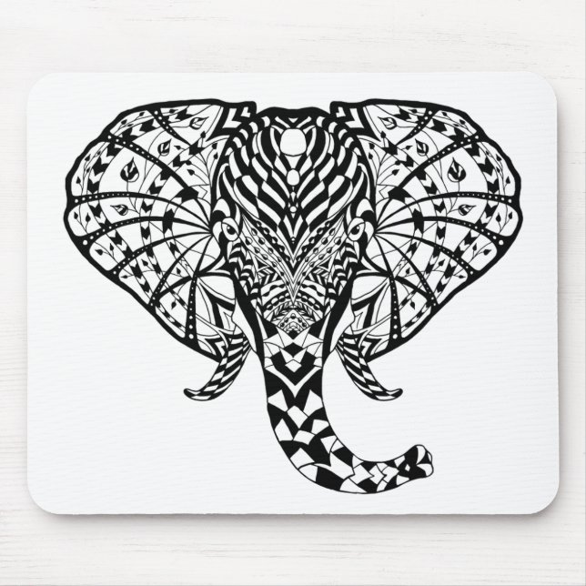 Tapis De Souris Éléphant ethnique de motif (Devant)