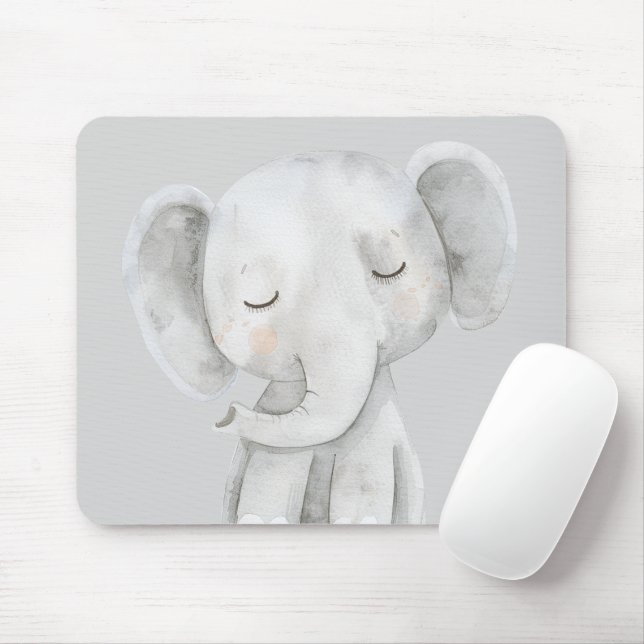 Tapis De Souris Éléphant Gris Mignon (Avec souris)