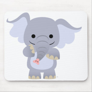 Tapis De Souris Éléphant heureux Mousepad de bande dessinée