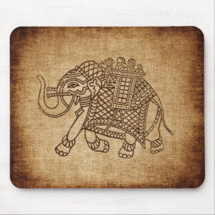 Tapis De Souris Elephant indien sur Burlap