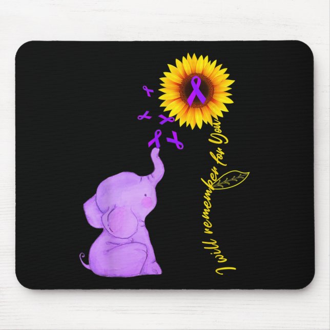 Tapis De Souris Elephant Je Me Souviendrai Pour Vous Sunflower Hei (Devant)