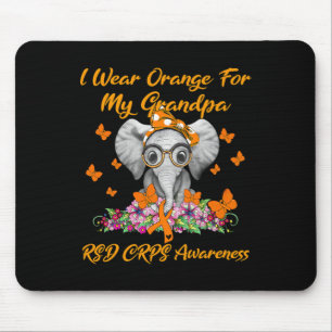 Tapis De Souris Elephant Je Porte Orange Pour Mon Grand-Père Crps