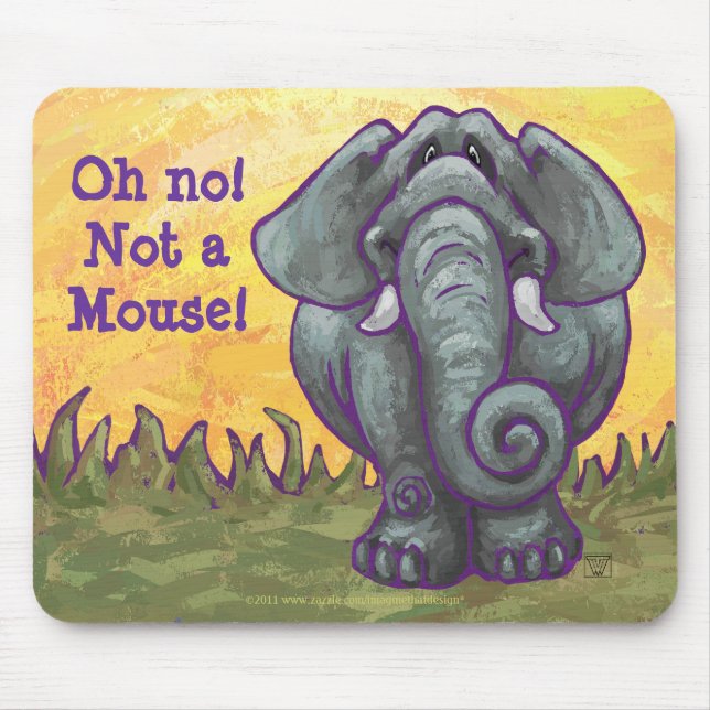 Tapis De Souris Éléphant oh aucun pas une souris (Devant)