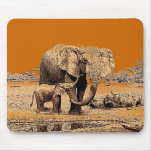 Tapis De Souris Eléphants Mousepad