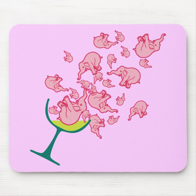 Tapis De Souris Éléphants roses (Devant)