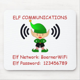 Tapis De Souris Elf Noël Wi-Fi Guest Ordinateur Bureau Chambre