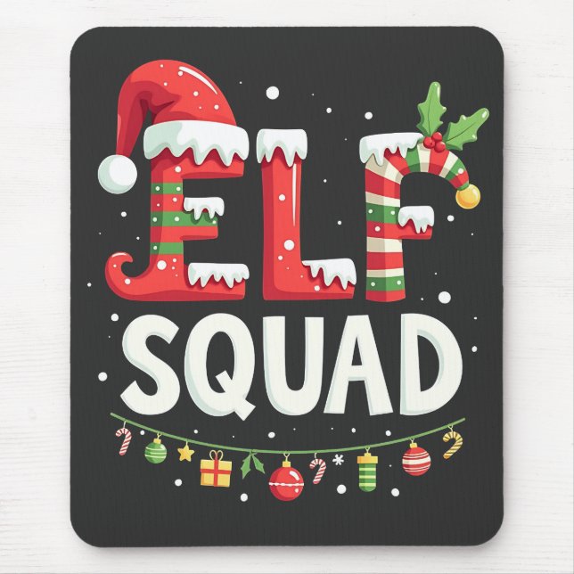 Tapis De Souris Elf Squad Drôle Correspondant (Devant)
