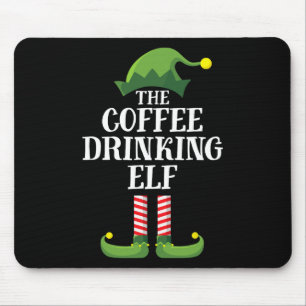 Tapis De Souris Elfe buveur de café, groupe familial assorti, Noël