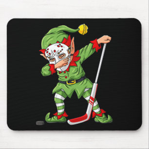 Tapis De Souris Elfe de Noël Dabbing Joueur de hockey sur glace Ga