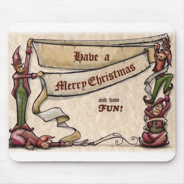 Tapis De Souris Elfes de Noël (Devant)