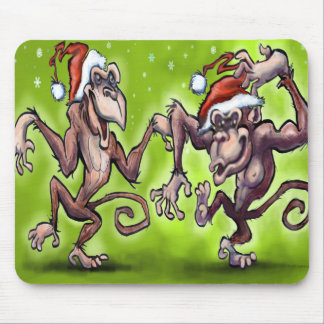 Tapis De Souris Elfes singes de Noël