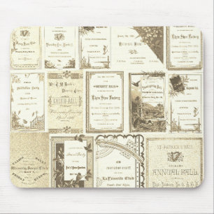 Tapis De Souris Elgin Illinois 1880's Sepia Club Invitations Party