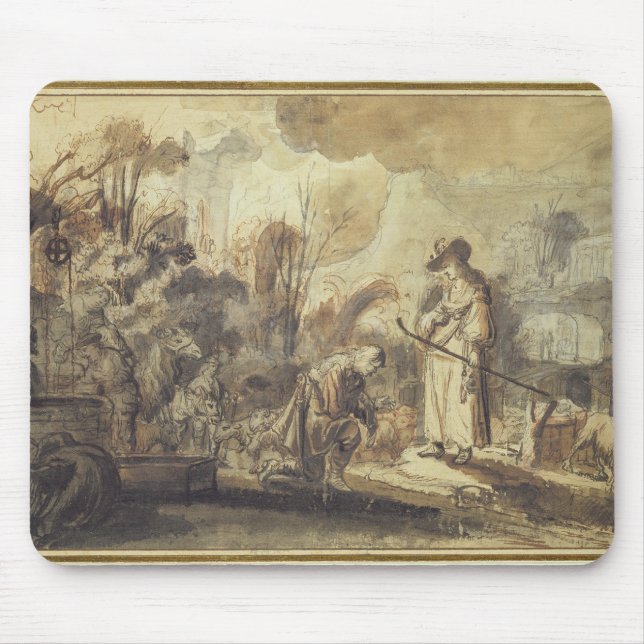 Tapis De Souris Eliezer et Rebecca au puits (Devant)