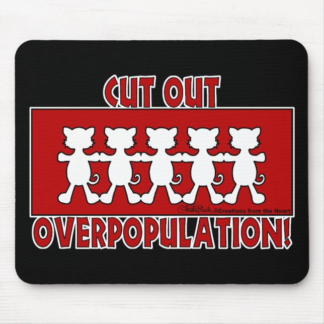 Tapis De Souris Éliminez la surpopulation ! Chat (Devant)