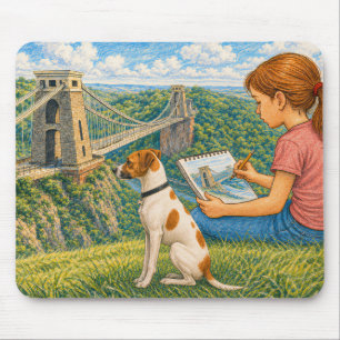 Tapis De Souris Ella et Bella dessinent le pont suspendu de Clifto