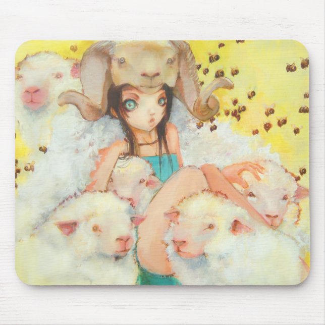 Tapis De Souris Elle abeille enfonçant Mousepad (Devant)